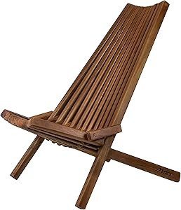 Melino Wooden Folding Chair for Outdoor, Low Profile Acacia Wood Lounge Chair with FSC Certified ... | Amazon (US)