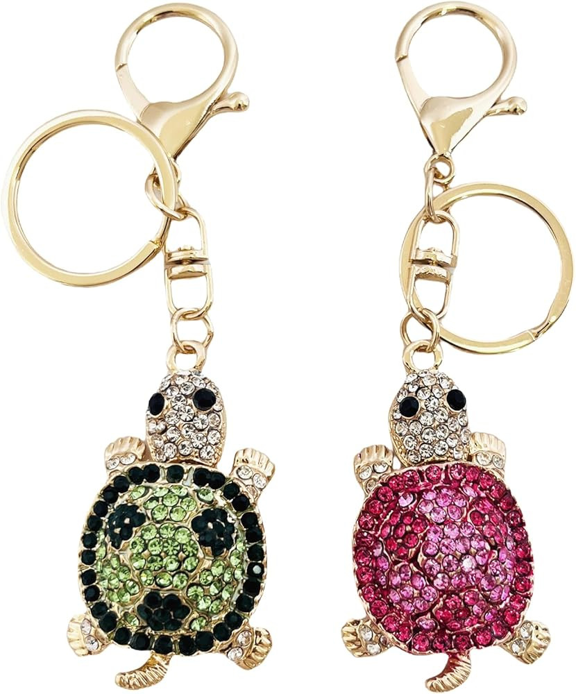 2PCS Cute Crystal Turtle Keychain for Girls Women Rhinestone Sparkling Keychain Bag Pendant Handb... | Amazon (US)