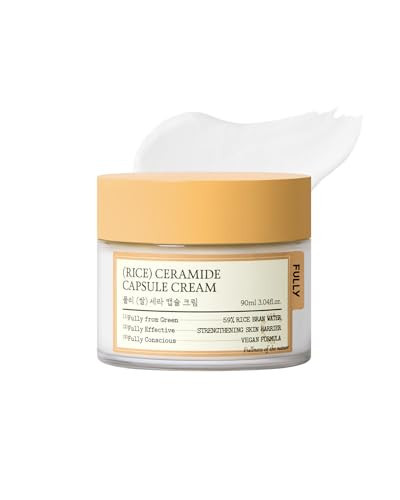 FULLY Rice Ceramide Moisturizing Cream – Deep Hydration Korean Facial Cream with Rice Bran Extract & Ceramide, Strengthens Barrier, Glowing Skin, Fragrance-Free, Vegan& Dermatologist Tested 3.04 fl.oz | Amazon (US)