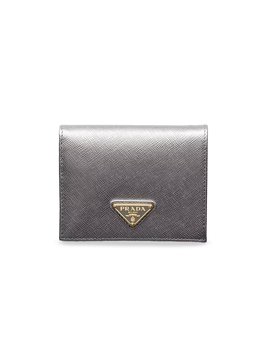 Women's Small Saffiano Leather Wallet - Silver | Saks Fifth Avenue