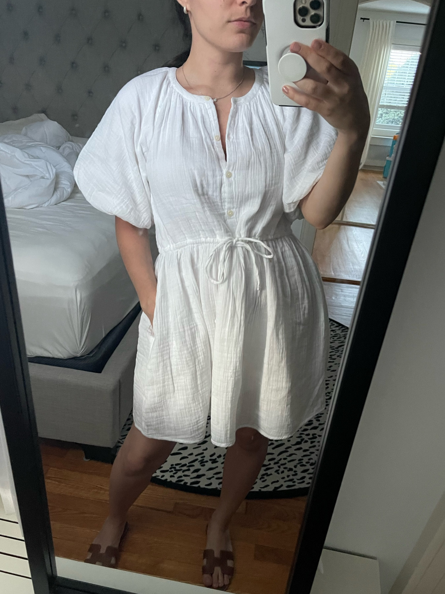 chinese dress ladies Sleeveless Linen-Blend Mini Shift Dress
