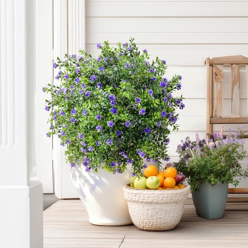 Bailikang 2PCS Artificial Rose Boxwood Topiary Ball Bush with Ground Spike Fake Evergreen Shrubs Bushes Plants UV Resistant Faux Greenery Shrubs, Fake Green Boxwood Plants for Garden, Yard, Porch | Amazon (US)