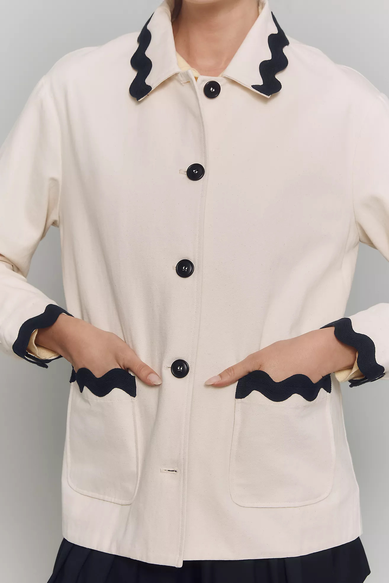 Dolan Left Coast Scalloped Button-Front Jacket | Anthropologie (US)
