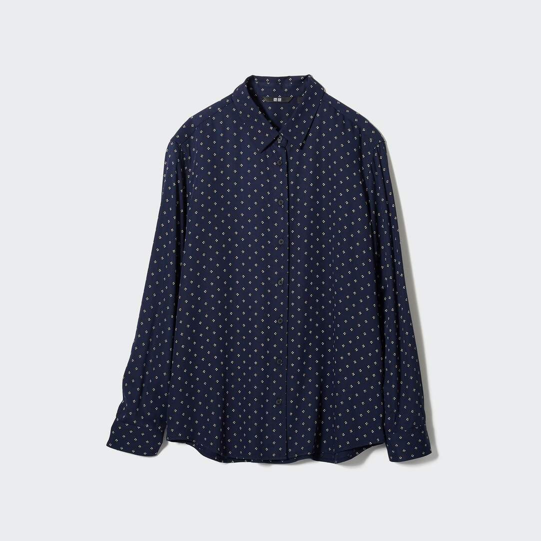 BLUSA VISCOSA CON STAMPA MANICHE LUNGHE | Uniqlo IT