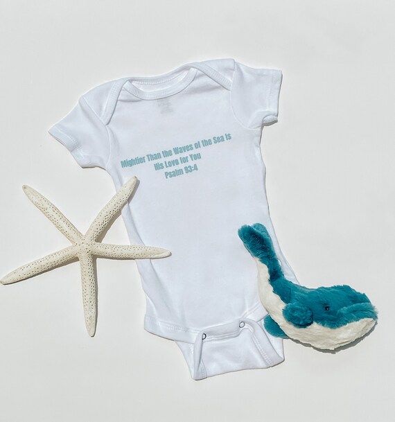 Mightier than the waves of the sea onesie // Psalm 93:4 // | Etsy | Etsy (US)