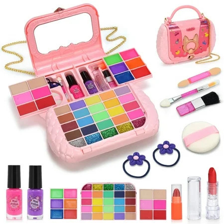 Kids Makeup Sets for Girls - 45 PCS Makeup for Kids with Cosmetic Case Toddler Girl Makeup Set Washable and Safe Girls Makeup Sets Ages 3-12 Christmas Birthday Gifts Toys(Pink) | Walmart (US)