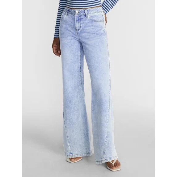 No Boundaries Relaxed Flare Jeans, 31'' Inseam, Women's 00-20 | Walmart (US)