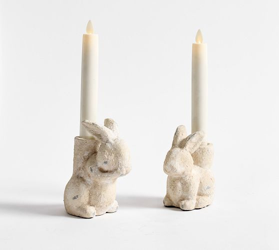 Rustic Bunny Candle Holder | Pottery Barn (US)
