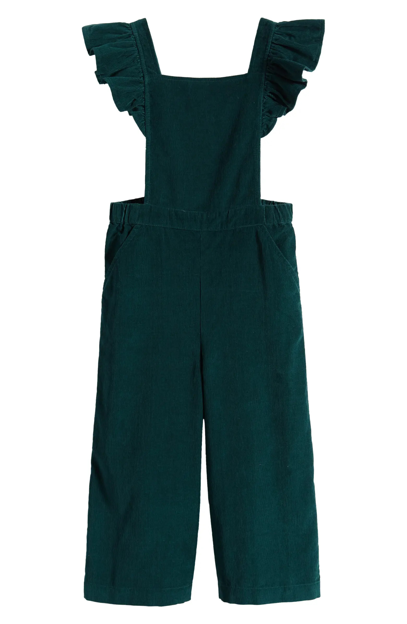 Kids' Ruffle Corduroy Pinafore Romper | Nordstrom