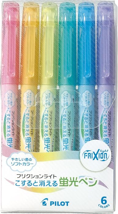 Pilot Frixion Light Soft Color Erasable Highlighter Pen, 6 Color Set (SFL-60SL-6CS) | Amazon (US)