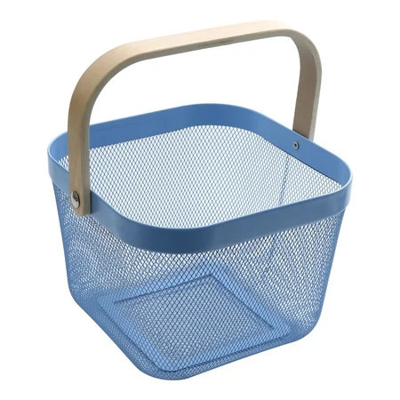 Square Mesh Basket, Blue, 10" x 7", Easter by Way To Celebrate | Walmart (US)