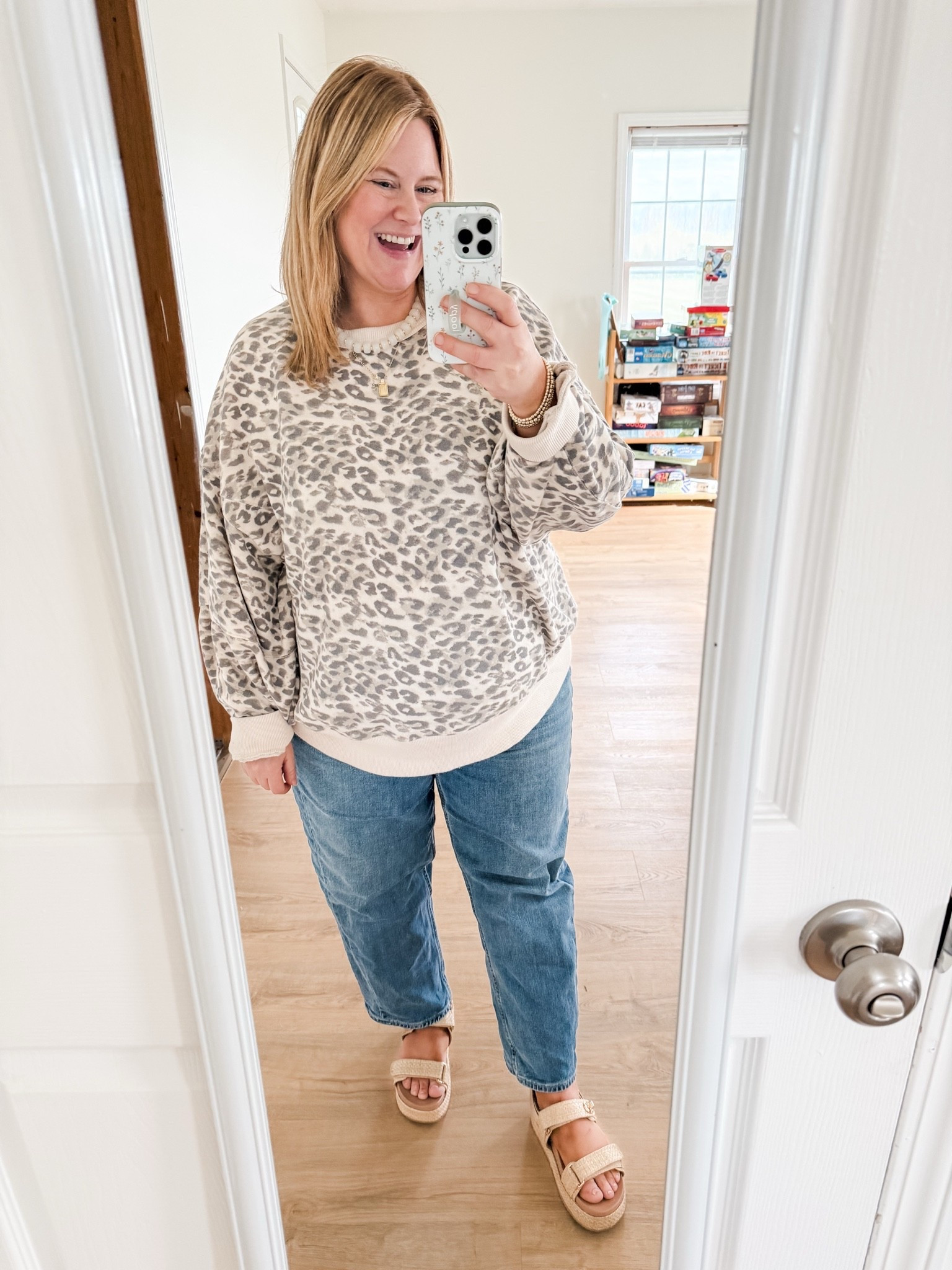 Wearing a large in my Aerie sweatshirt and a 14 maternity in my barrel jeans

#LTKBump #LTKMidsize #LTKPetite
