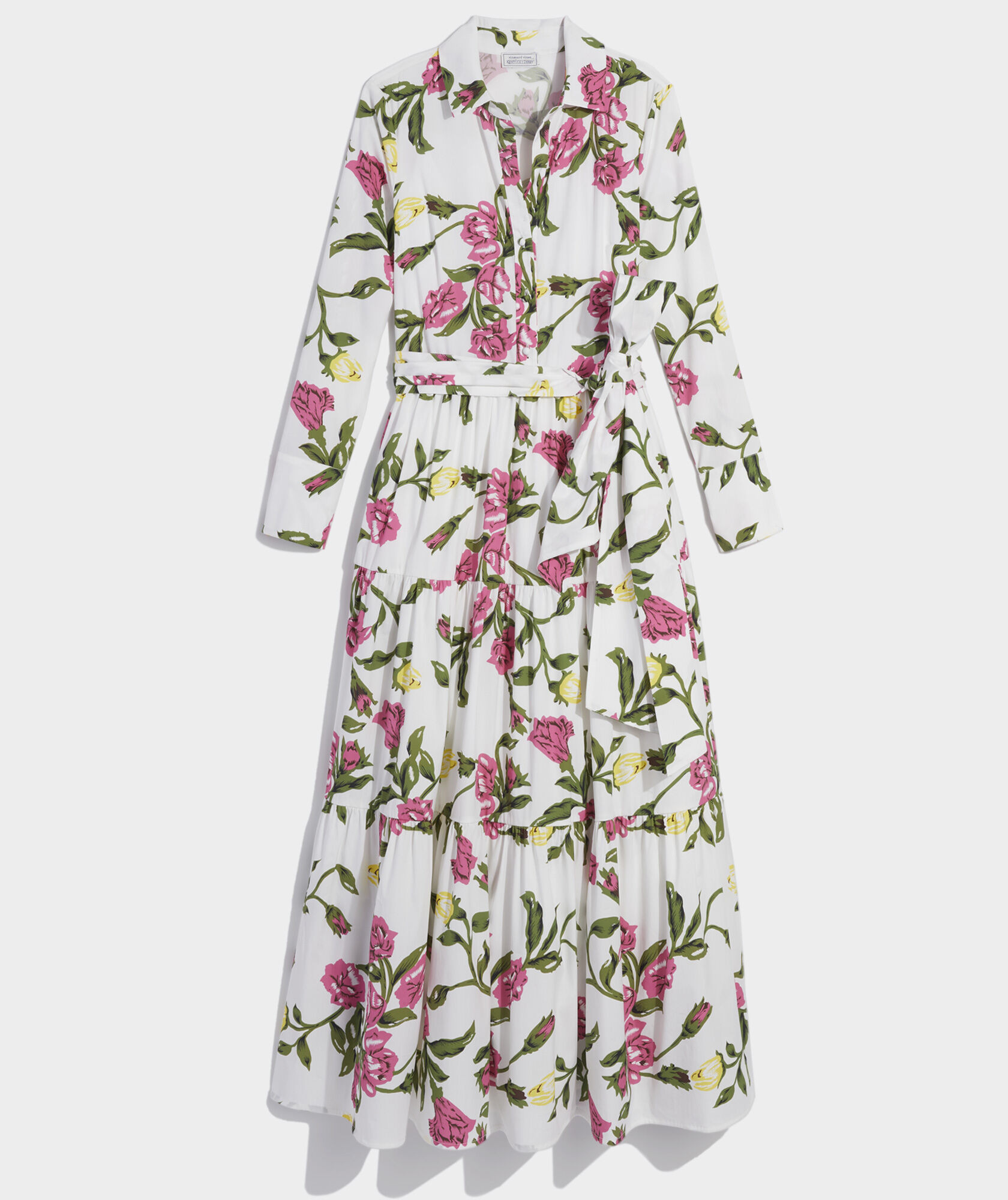 Kentucky Derby Roses Tiered Shirtdress | vineyard vines
