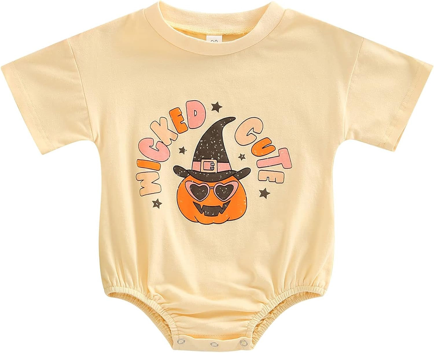 Amazon.com: Kayotuas Baby Boys Girls Halloween Romper Oversized Tshirt Onesie Letter Short Sleeve... | Amazon (US)