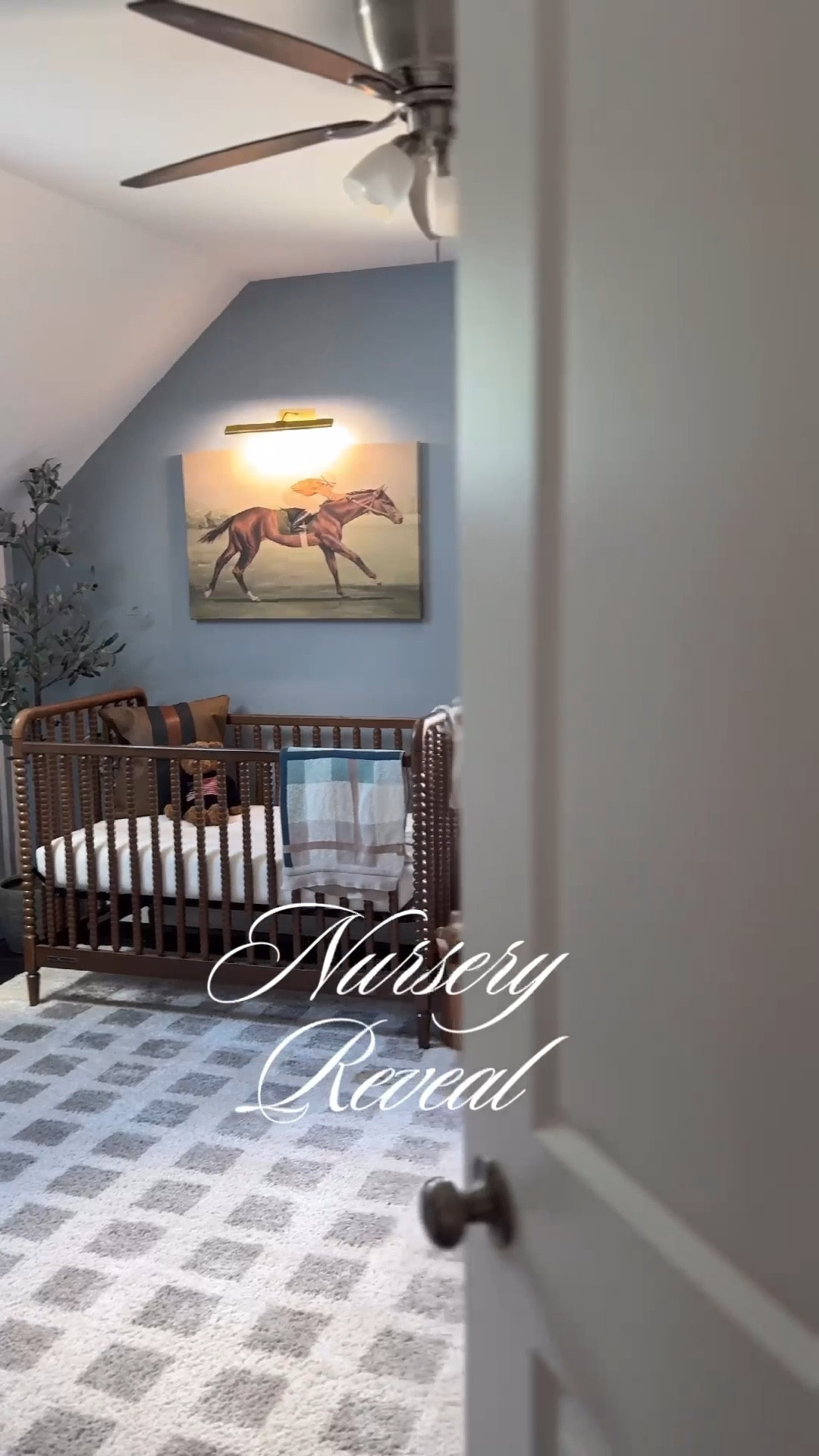 Baby boy nursery reveal, Ralph Lauren aesthetic, equestrian, polo, blue stripe, teddy bear #LTKFamily

#LTKKids #LTKHome #LTKBaby