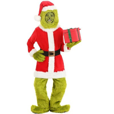 HalloweenCostumes.com X Small   elope The Grinch Kid's Santa Open Face Costume, Red/White/Green | Target