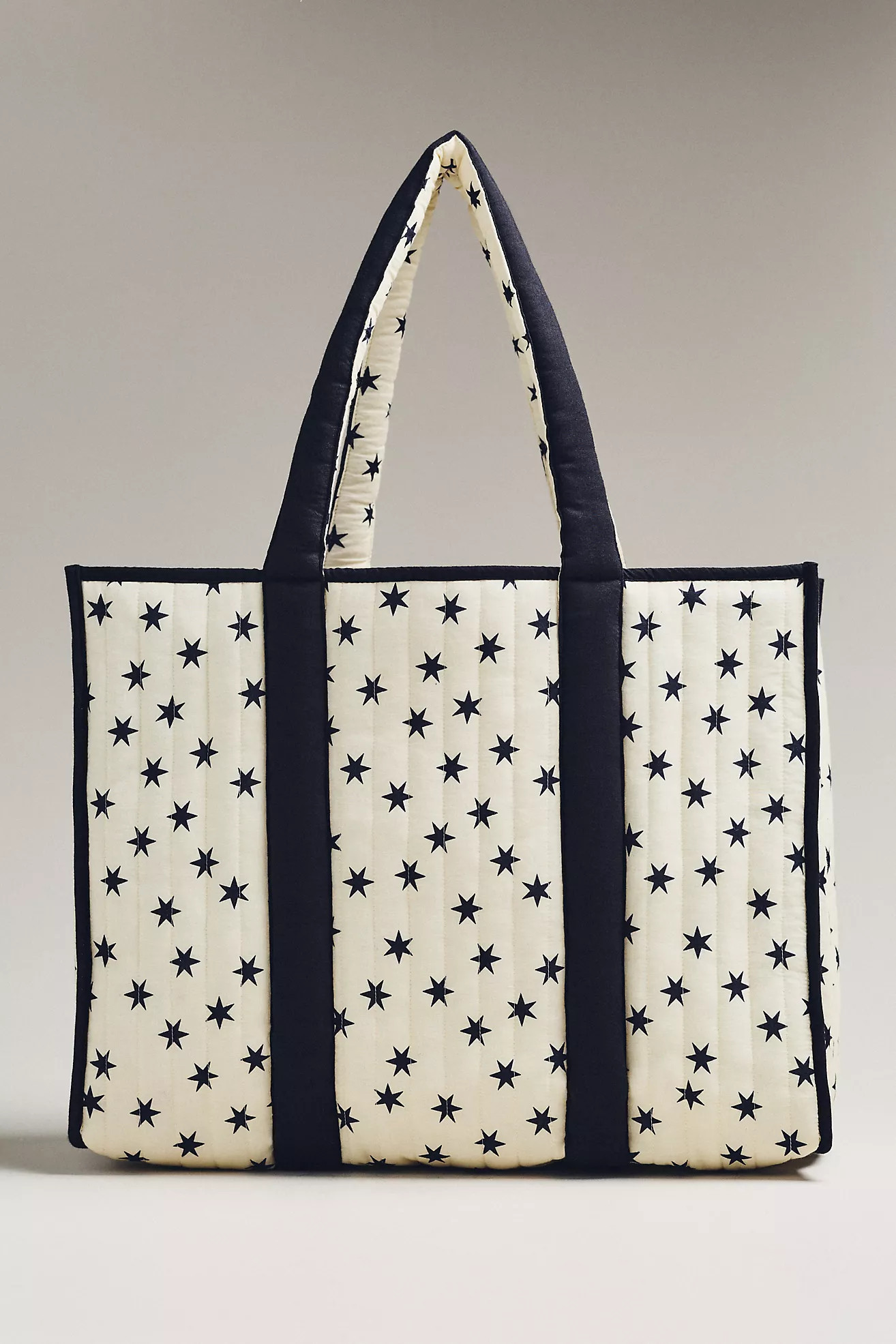 Maeve Two-Tone Patterned Puffy Tote Bag | Anthropologie (US)