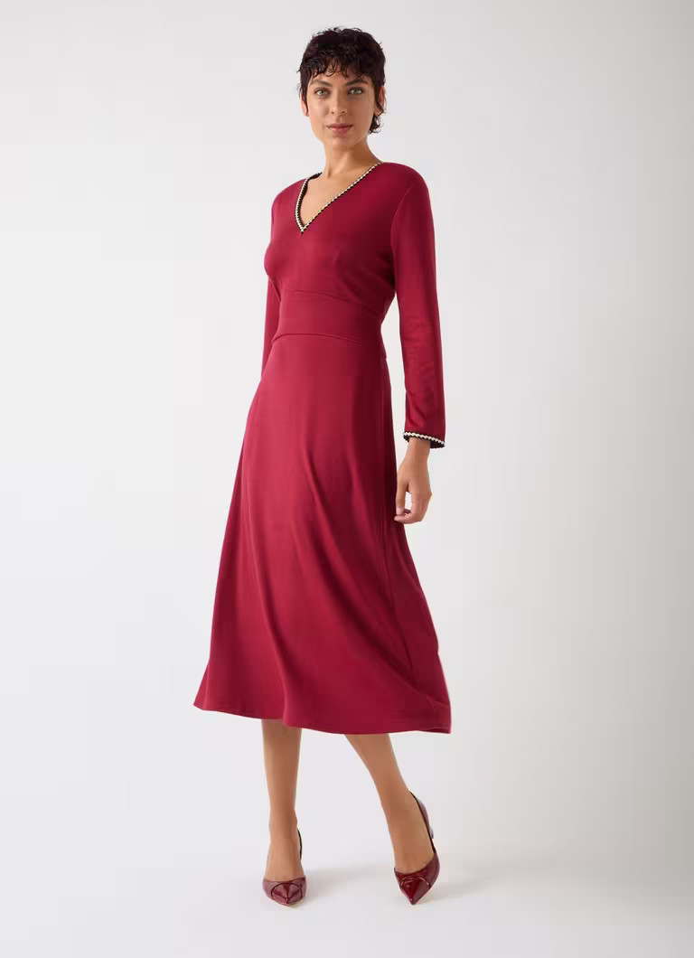 Astrid Rio Red Viscose Ponte Dress | L.K. Bennett (UK)
