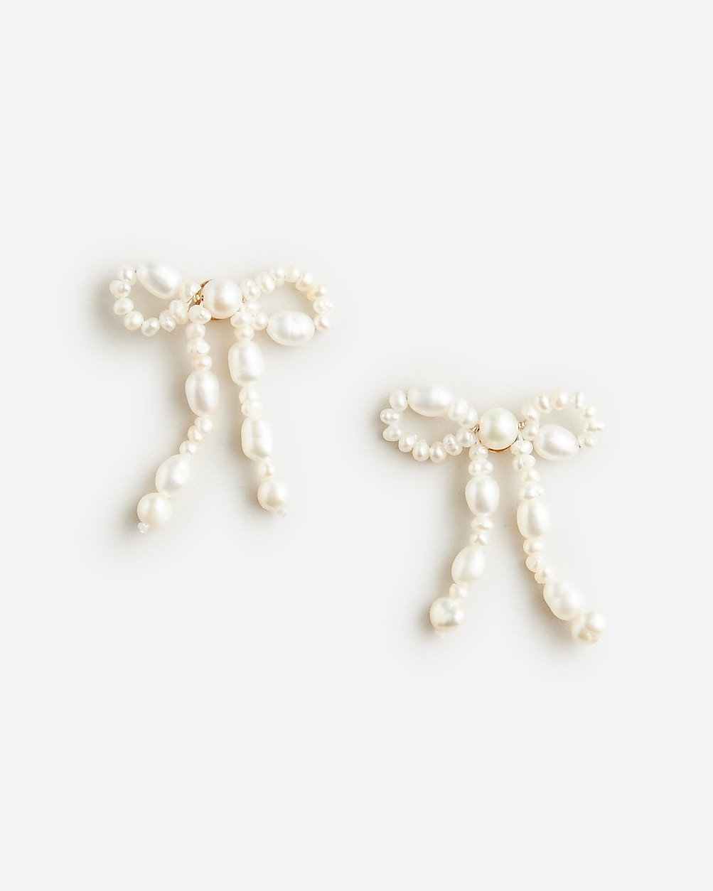 Freshwater pearl bow earrings | J. Crew US