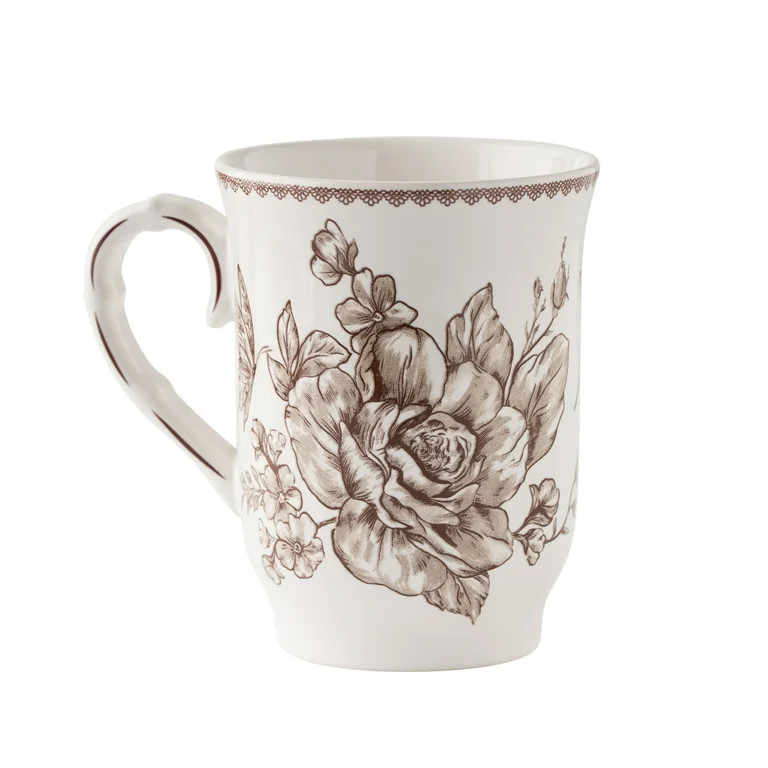 The Pioneer Woman Agatha 12-Ounce Stoneware Mugs, Brown, Set of 4 | Walmart (US)