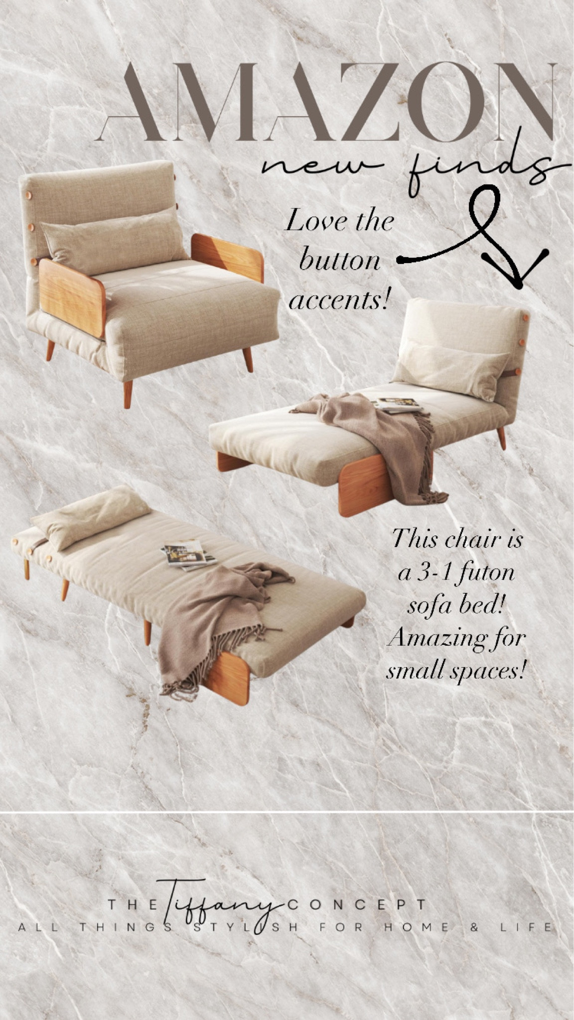 This chair is a 3-1. It is a chair, lounger and a bed. It is so cute and would be amazing in small areas to add seating and a place to sleep!

#LTKHome #LTKStyleTip #LTKFamily