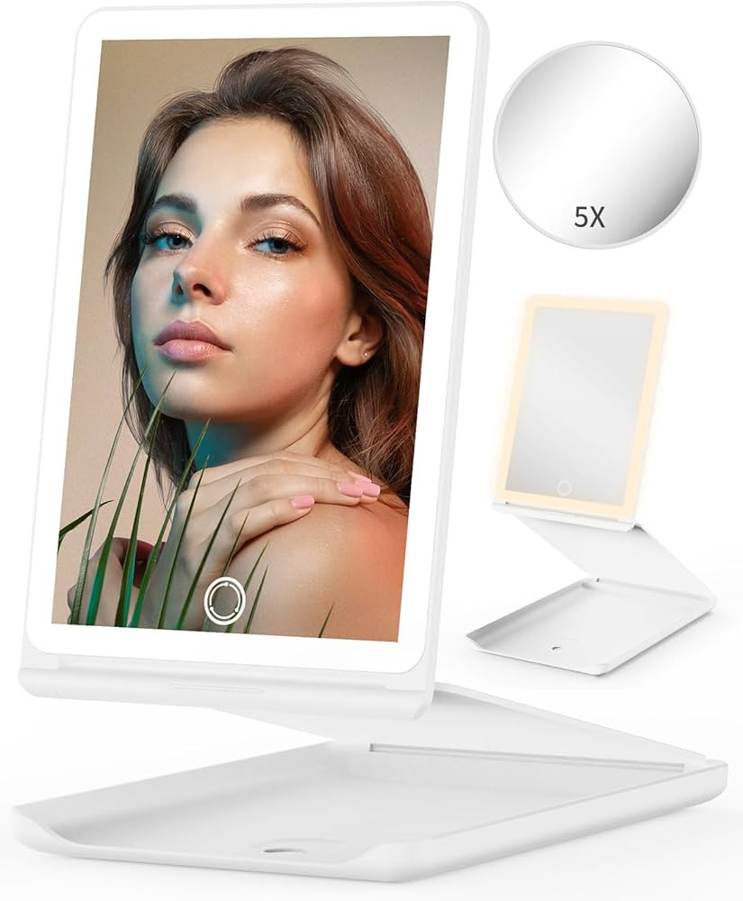 Jack & Rose Travel Mirror with Light, Travel Makeup Mirror with Magnification, Adjustable Height ... | Amazon (US)