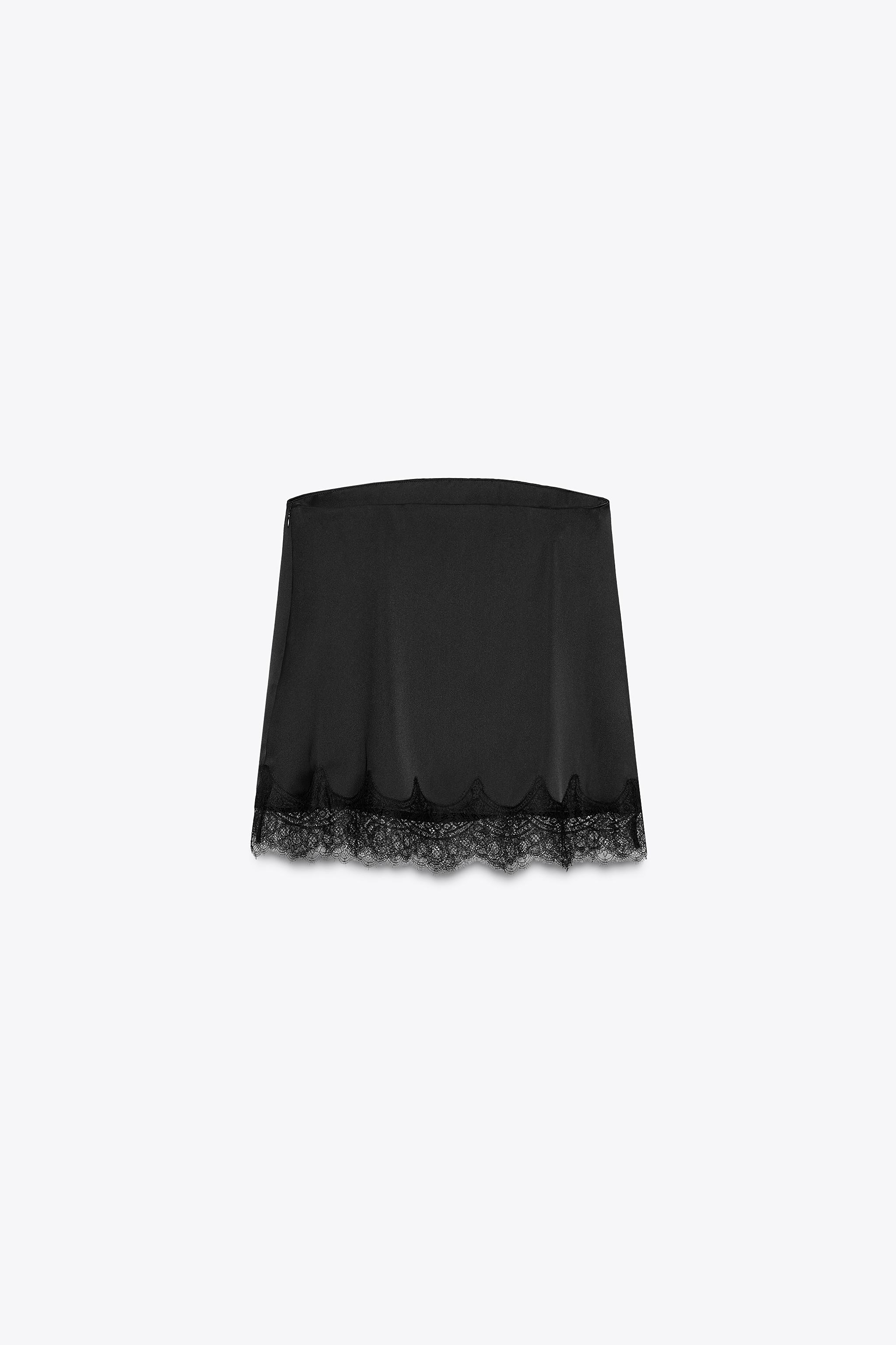 SATIN EFFECT LACE TOP | Zara US