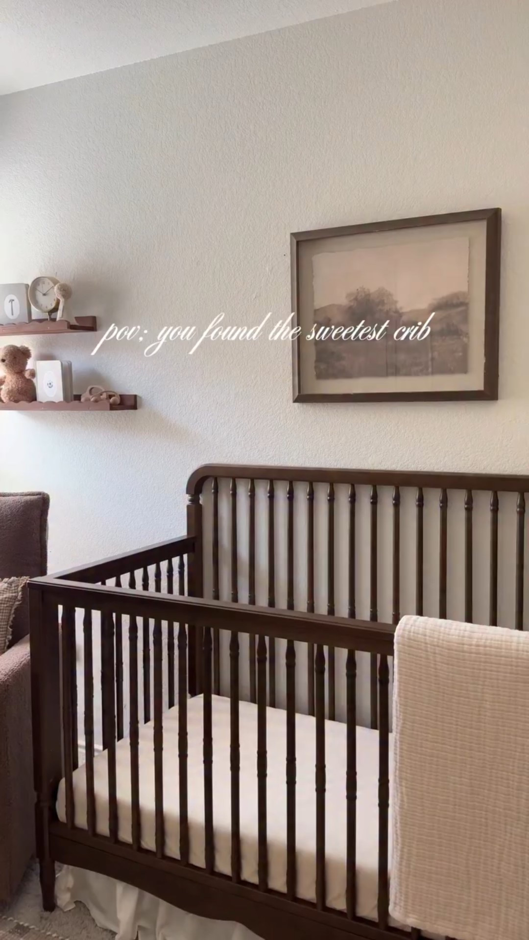Designing my baby’s nursery has been such a special chapter 🤎 

We just set up the @namesake_home 4-in-1 Liberty Crib in Walnut, and it’s the perfect warm, timeless piece as we transition my 1-year-old into his own room. 

Watching him grow into this next stage (in a space made just for him) has my mama heart so full 🥹
•
•
•
 #createyours #nursery #boynursery #vintagenursery #nurseryinspo