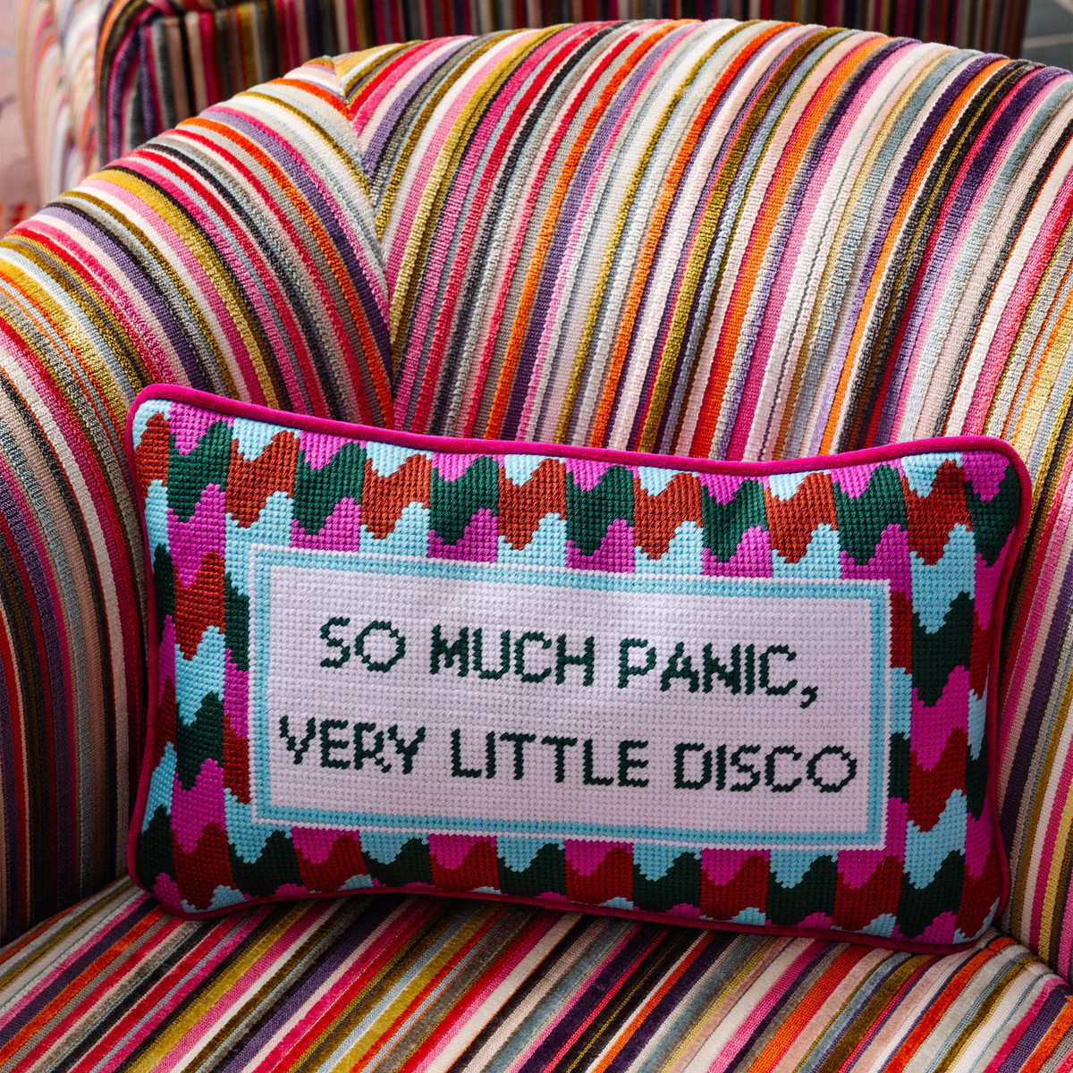 Furbish Studio - Panic at the Disco Needlepoint Pillow | Furbish Studio