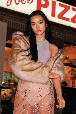 Maeve Faux-Fur Cropped Jacket | Anthropologie (US)