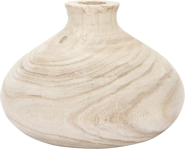 Creative Co-Op Small Paulownia Wood Vase (Each one Will Vary) | Amazon (US)