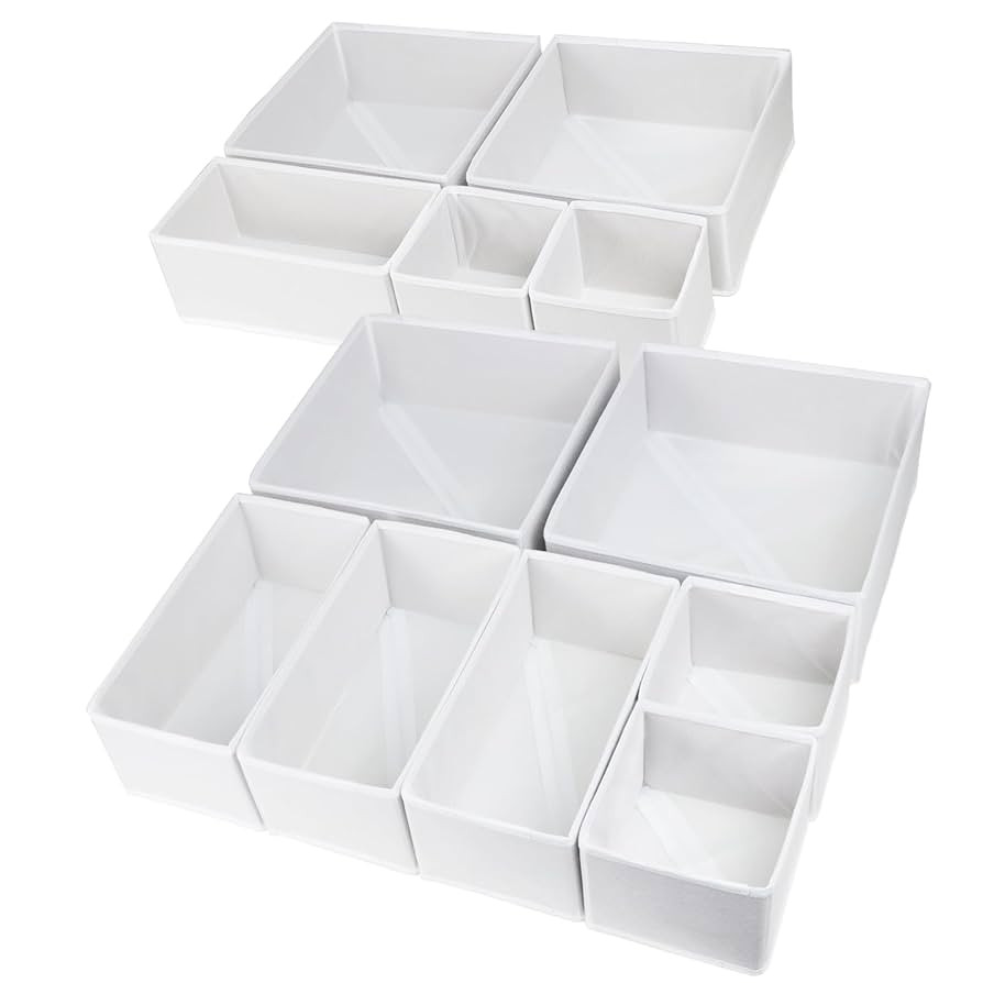 12 Pack Drawer Organizers for Clothing, Foldable Clothes Drawer Organizer for Underwear, Folded C... | Amazon (US)
