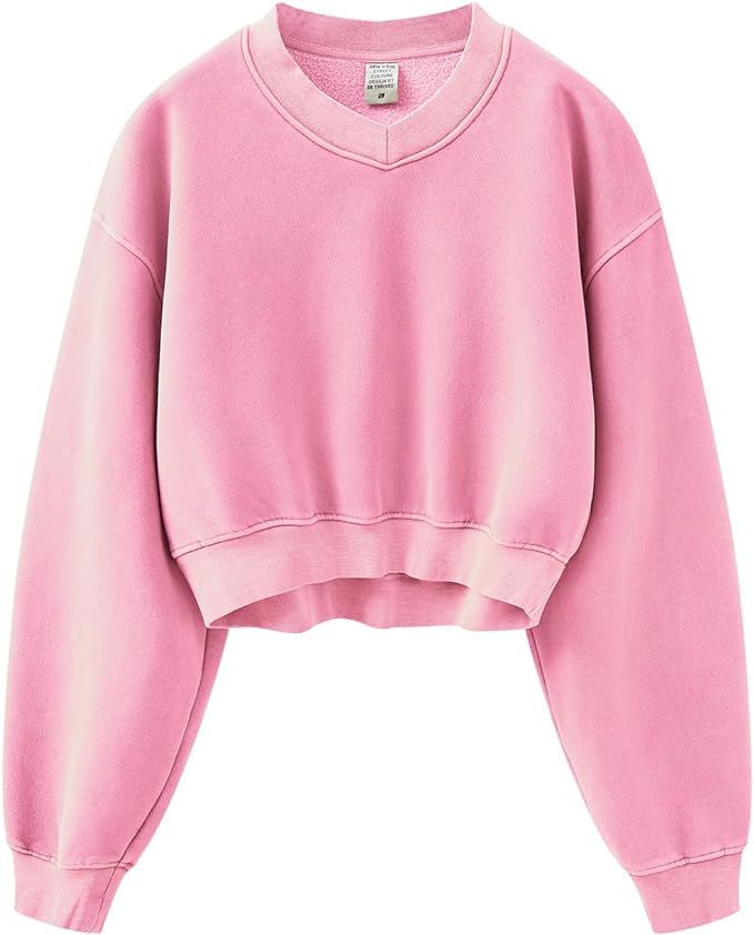Womens Cropped Sweatshirt Athletic Cropped Essentials Hoodie Sweatshirts For Women Long Sleeves | Amazon (US)