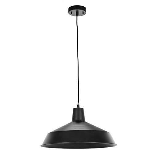 Globe Electric Barnyard 1-Light 16" Industrial Warehouse Pendant, Matte Black Finish, 65155 | Amazon (US)