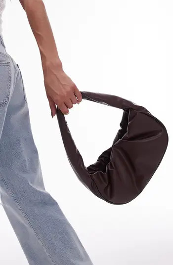 Topshop Sasha Ruched Faux Leather Shoulder Bag | Nordstrom | Nordstrom