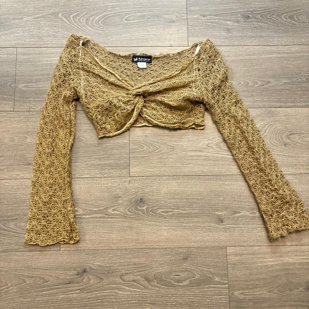 Self Esteem Women's Crop top - Gold/Tan - One size | Depop US