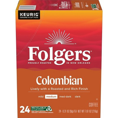 Folgers Colombian Medium Roast Coffee - Keurig K-Cup Pods - 24ct | Target