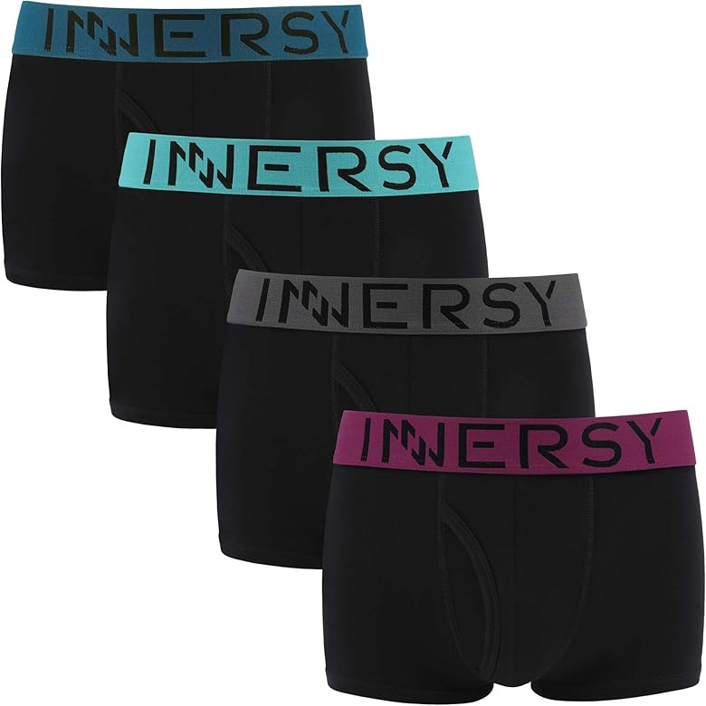 INNERSY Mens Trunks Low Rise Cotton Stretchy Underwear Boxer Briefs W/Fly 4 Pack | Amazon (CA)