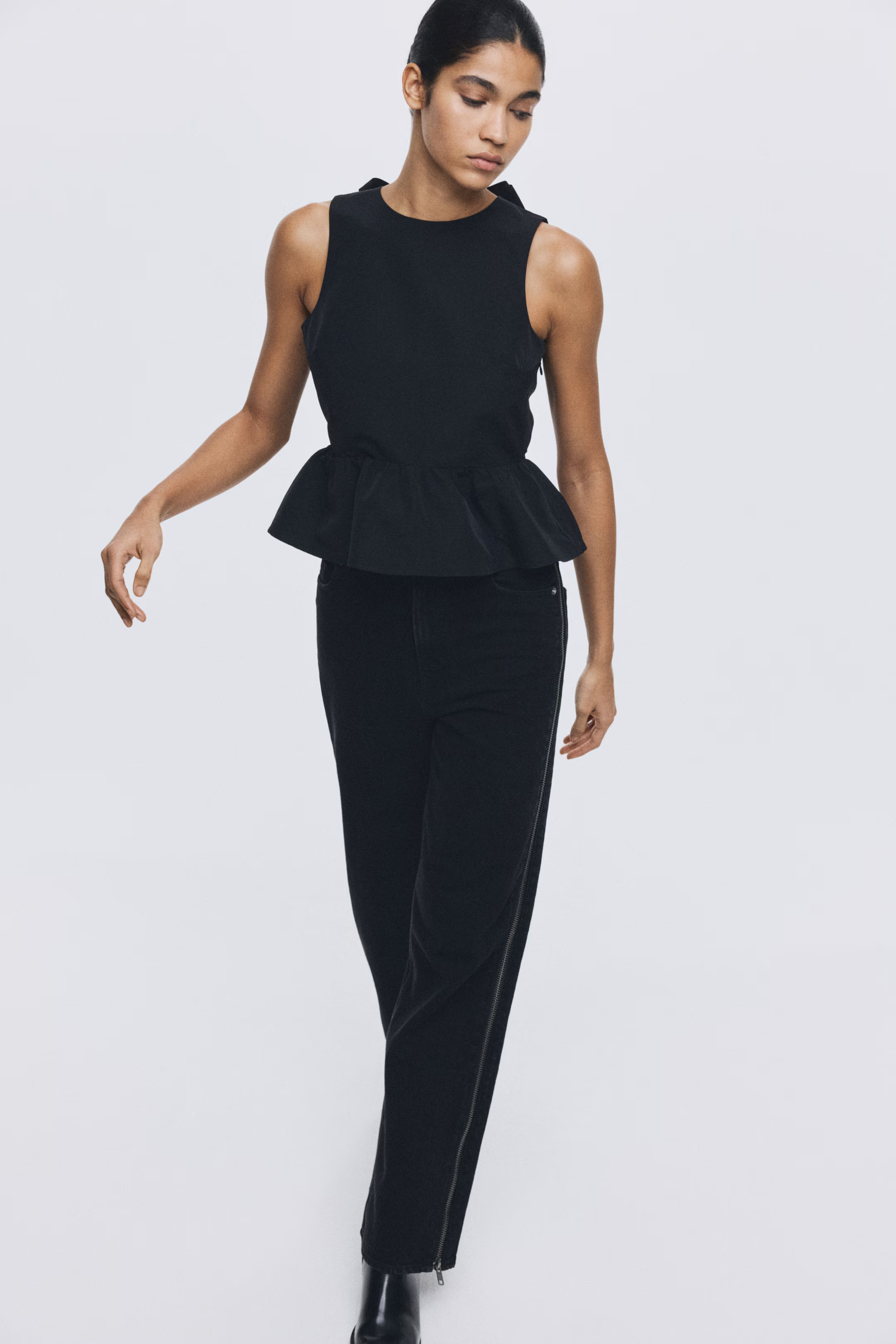Tie-Detail Peplum Top | H&M (US + CA)
