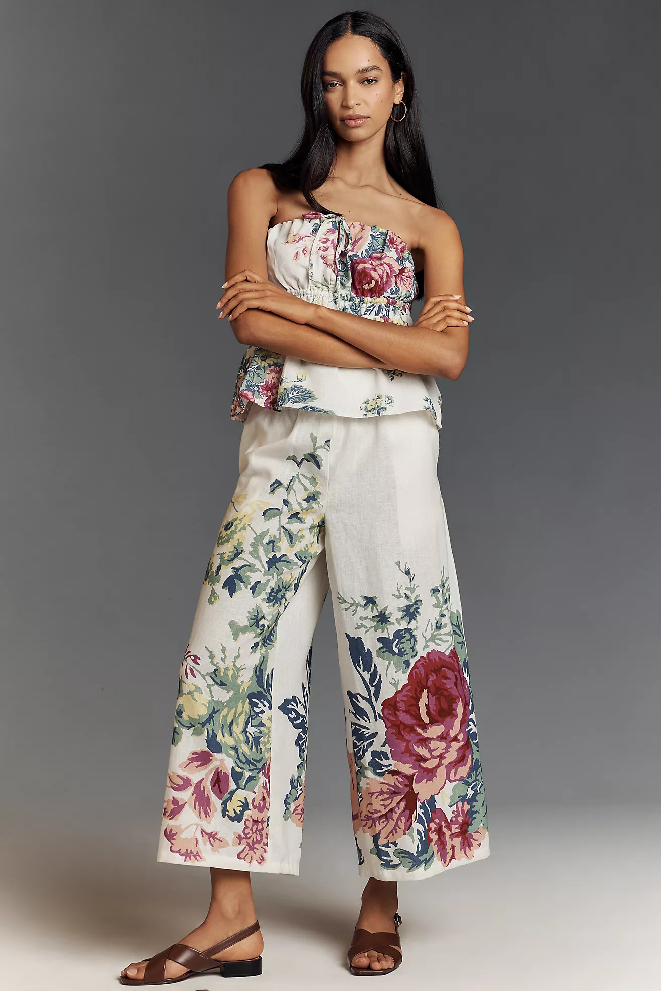 The Somerset Pull-On Pants: Printed Linen Cotton Edition | Anthropologie (US)