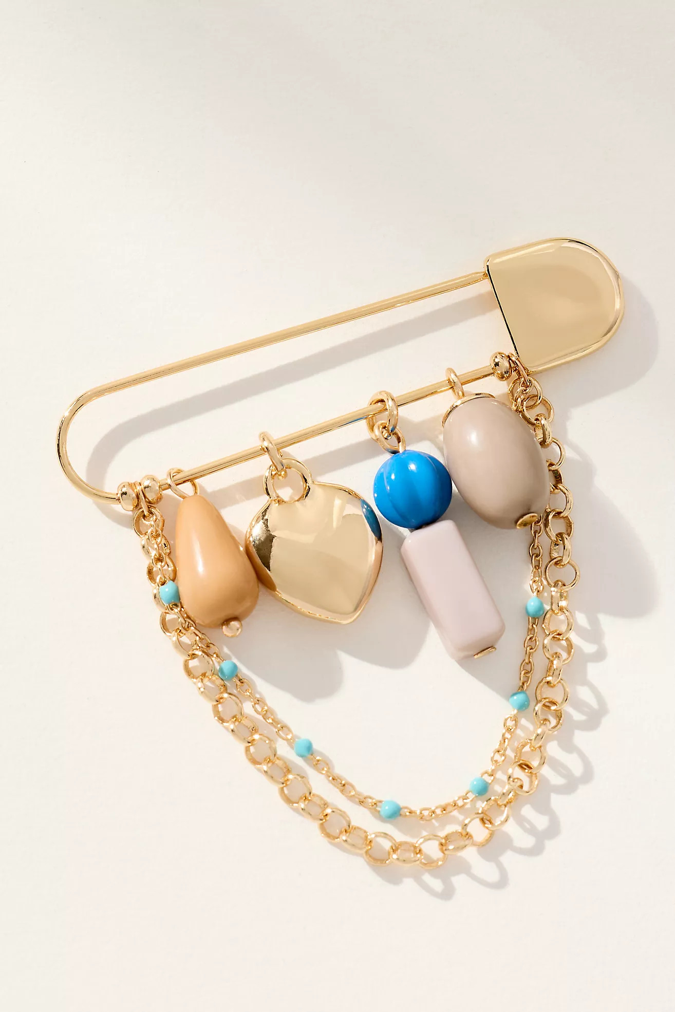 Paperclip Beaded Charm Brooch | Anthropologie (US)