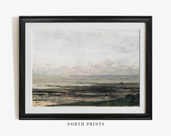 Moody Seascape Print | Vintage Beach Art | PRINTABLE Antique Coastal Painting #200 | Etsy (US)