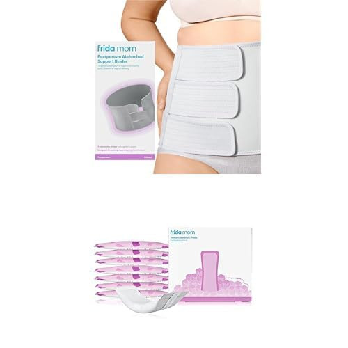 Frida Mom Belly Binder, Adjustable Compression Wrap + 2-in-1 Postpartum Pads, Absorbent Perineal Ice Maxi Pads, Instant Cold Therapy Packs, Postpartum Recovery Bundle | Amazon (US)