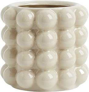 YANWE1 Bubble Vase, Small Vase, White Ceramic Vase, Boho Vase, Ceramic Flower Vase, Vase for Deco... | Amazon (US)