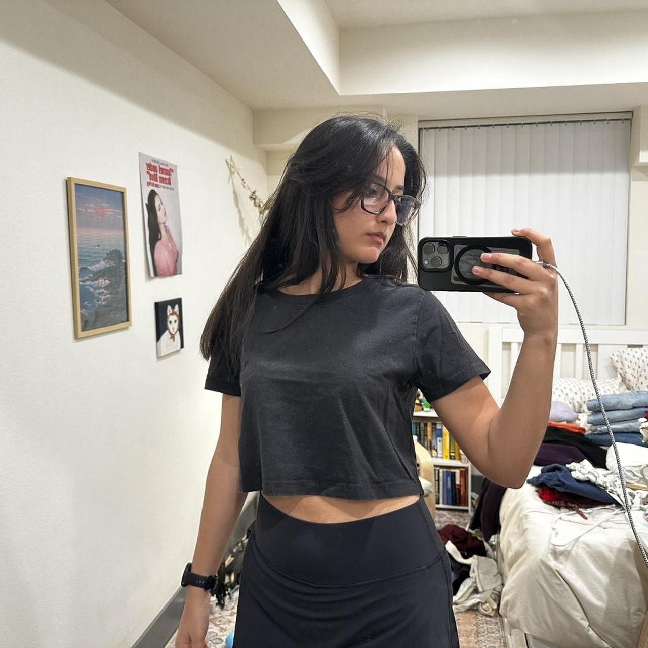 Urban Outfitters Women's Crop top - Black - S | Depop US