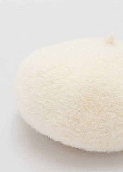 Knitted beret hat off white - Women - One size - MANGO | Mango (US/MX/AU)