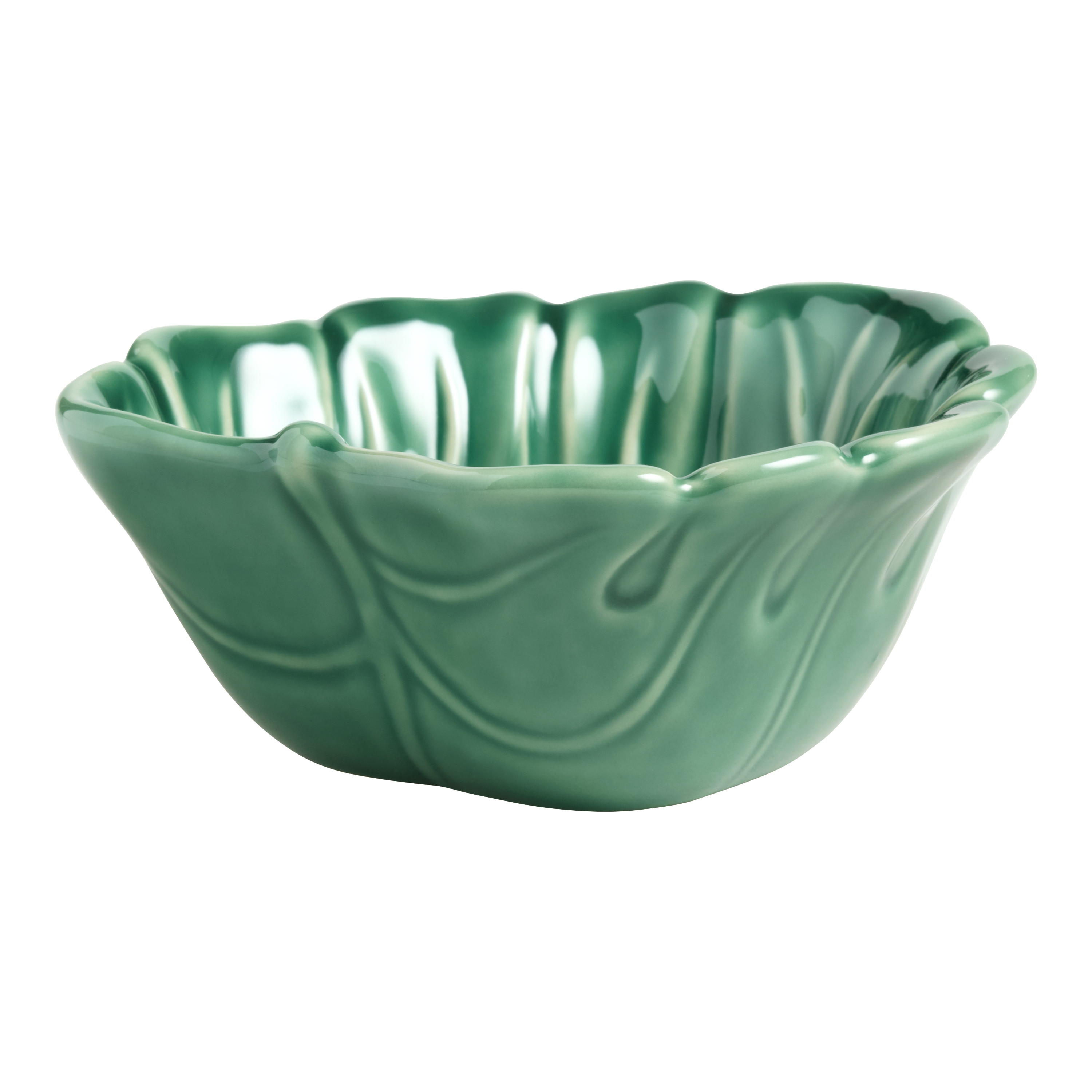 Tropical Cabana Green Monstera Leaf Figural Tidbit Bowl | World Market