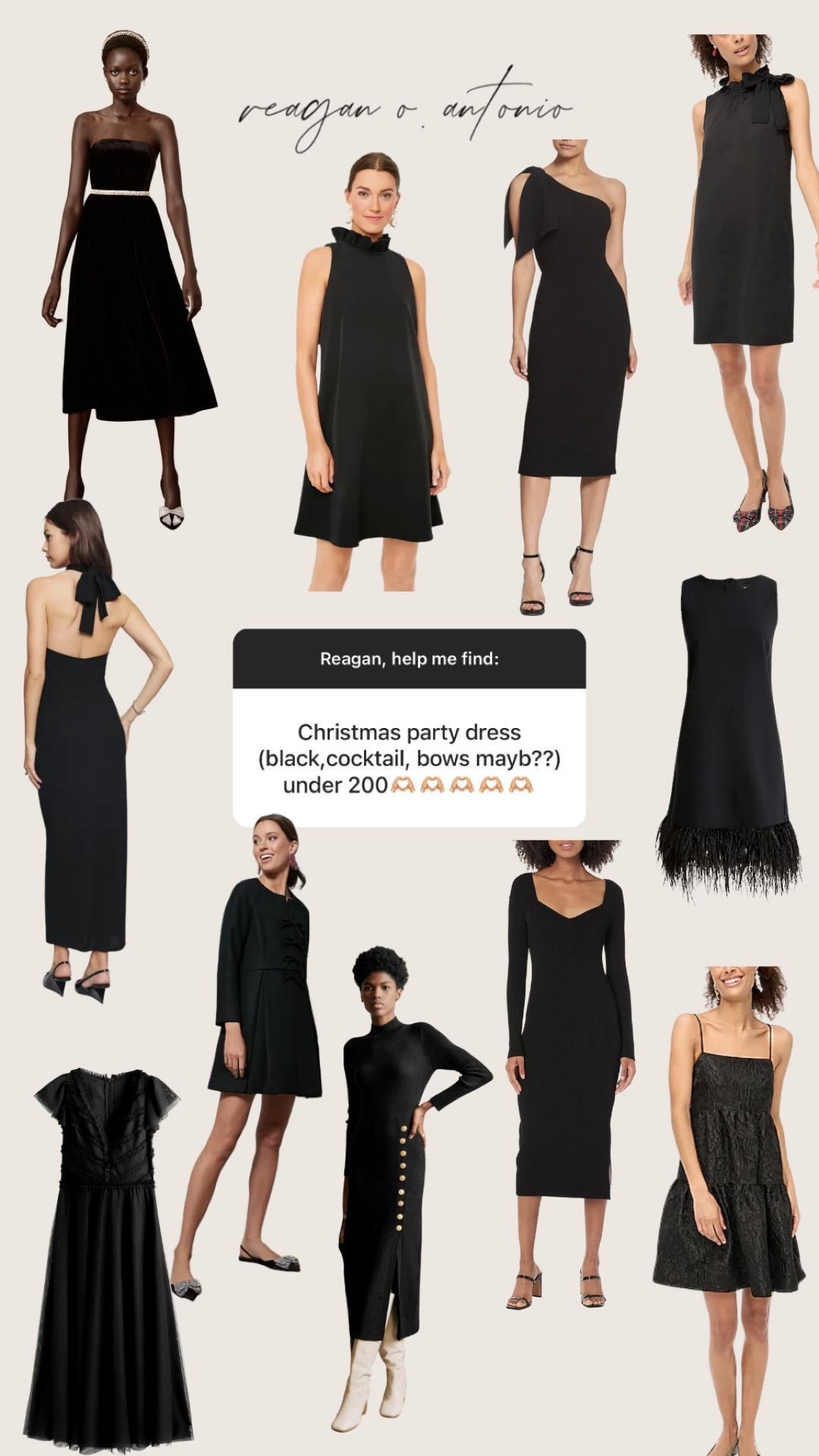 Christmas party black cocktail dresses - also perf for the winter wedding guest! Don’t miss the  gorg details like bows at the nape of neck or pretty jacquard patterns. some of these dresses make the perfect base for statement shoes or accessories.  some of the dresses ARE the statement 😉 

#LTKCyberweek #LTKwedding #LTKHoliday