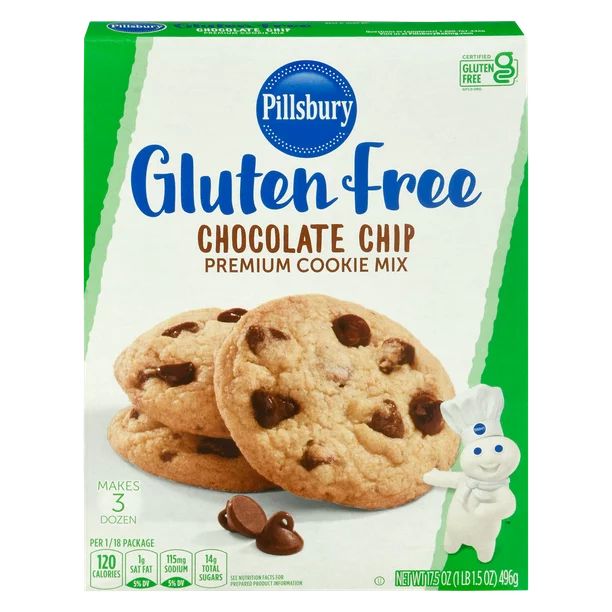 Pillsbury Gluten Free Chocolate Chip Premium Cookie Mix, 17.5 Oz Box - Walmart.com | Walmart (US)