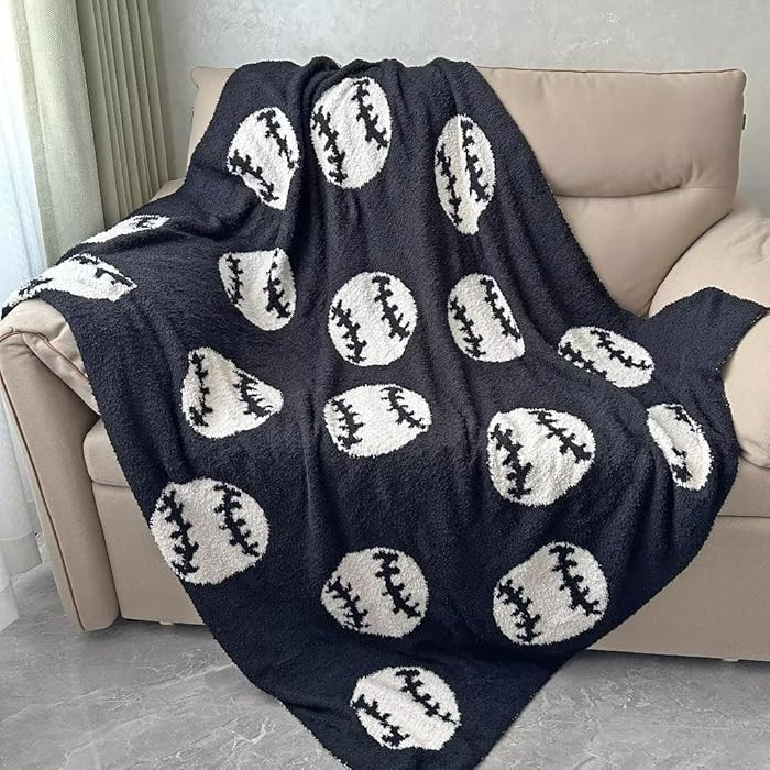 Cozy Baseball Pattern Blanket Perfect Reversible Lightweight Bedding for Adults, Soft, Warm, and ... | Amazon (US)